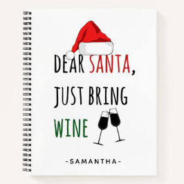 サンタ親愛がワインのクリスマスをおもしろい持ち込む ノートブック