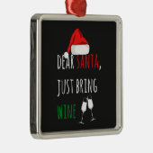 サンタ親愛がワインのクリスマスをおもしろい持ち込む メタルオーナメント (右)