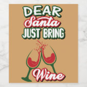 サンタ親愛がワインクリスマスパーティーを持ってくる ワインラベル (シングルラベル)