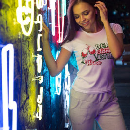 サンタ親愛がワインクリスマスパーティーを持ってくる Tシャツ