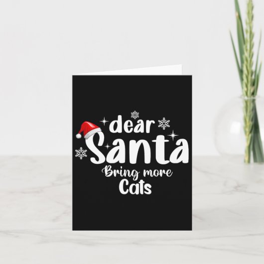 サンタ親愛が猫をクリスマスにおもしろい招く カード (正面)