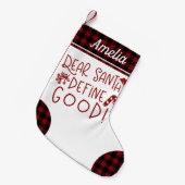 サンタ親愛が良い可愛いおもしろい手紙を定義 スモールクリスマスストッキング (正面 (吊り時))