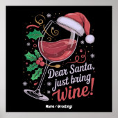 サンタ親愛さんクリスマスプレゼントにワおもしろいインを持参 ポスター (正面)