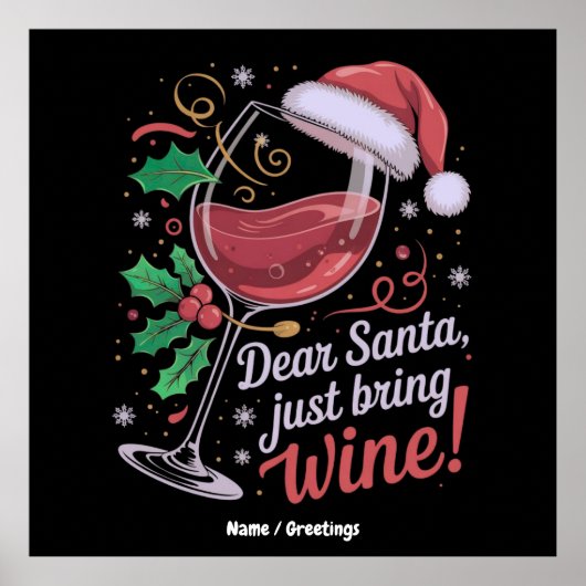 サンタ親愛さんクリスマスプレゼントにワおもしろいインを持参 ポスター (正面)