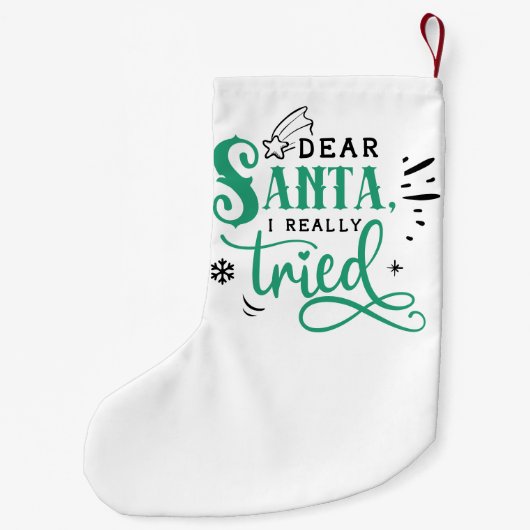 サンタ親愛さん本当に試してみた |おもしろいのユーモア スモールクリスマスストッキング (裏面)