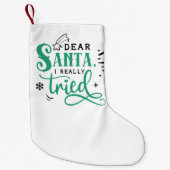 サンタ親愛さん本当に試してみた |おもしろいのユーモア スモールクリスマスストッキング (正面)