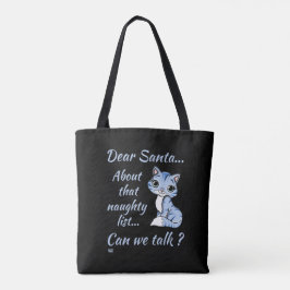 サンタ親愛さん話せるか?おもしろいかわいい猫のクリスマス トートバッグ