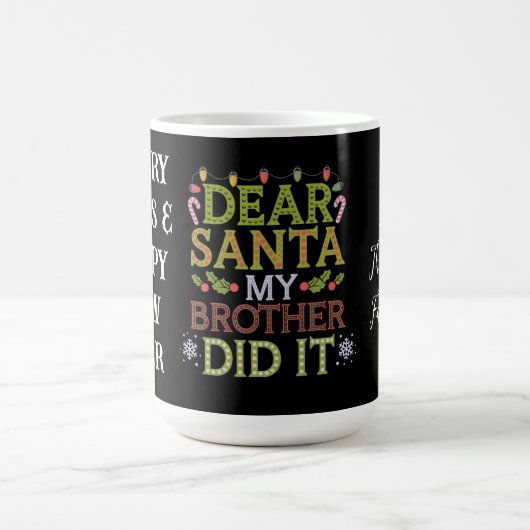 サンタ親愛さん、兄さんクリスマスやっおもしろいた コーヒーマグカップ (中央)