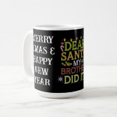 サンタ親愛さん、兄さんクリスマスやっおもしろいた コーヒーマグカップ (正面左)