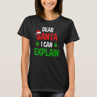 サンタ親愛にクリスマスの説明がおもしろいできる Tシャツ