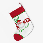 サンタ親愛に全部欲しい スモールクリスマスストッキング (裏面 (吊り時))