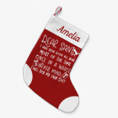 サンタ親愛に手紙がおもしろい届いた スモールクリスマスストッキング (正面 (吊り時))