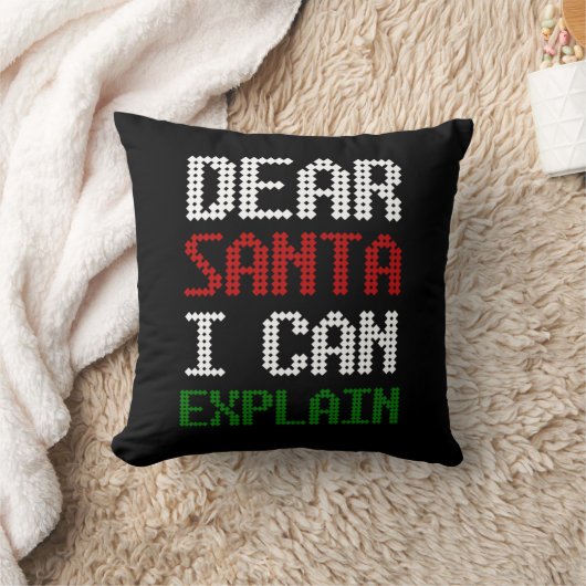 サンタ親愛に手紙をおもしろい説明できる クッション (ブランケット)