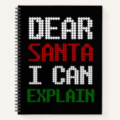 サンタ親愛に手紙をおもしろい説明できる ノートブック (正面)