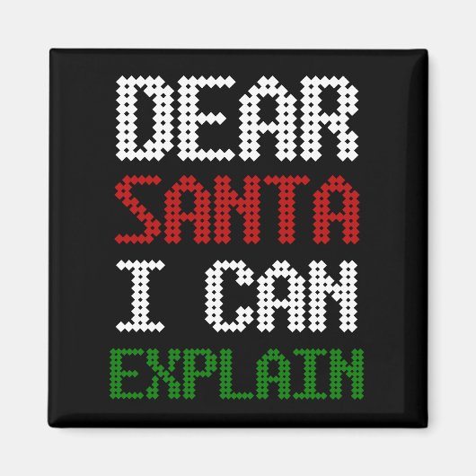 サンタ親愛に手紙をおもしろい説明できる マグネット (正面)