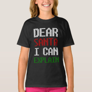 サンタ親愛に手紙をおもしろい説明できる Tシャツ