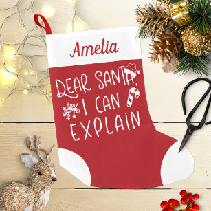 サンタ親愛に手紙を説明おもしろいできる スモールクリスマスストッキング
