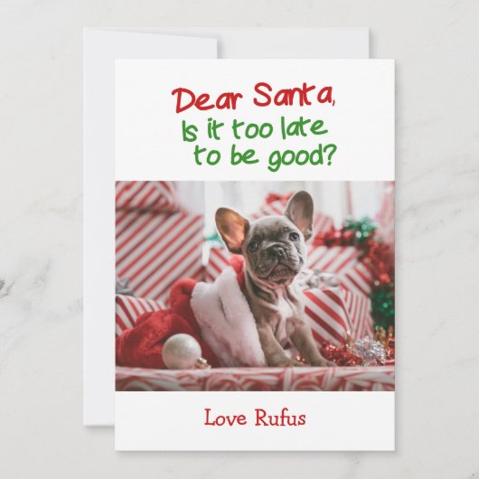 サンタ親愛はクリスマスが遅い シーズンカード (正面)