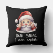サンタ親愛はブラックの説明がおもしろいできる クッション (裏面)