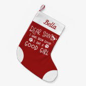 サンタ親愛は可愛いおもしろい犬だった スモールクリスマスストッキング (正面 (吊り時))