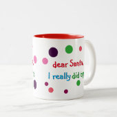 サンタ親愛は本当に子供のクリスマスマおもしろいグを試した ツートーンマグカップ (正面右)