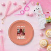 サンタ親愛は牛のクリスマスバッファローのプレイドを持ってくる ペーパープレート (パーティー)