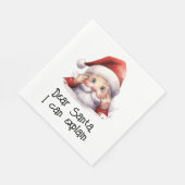 サンタ親愛は白を説明でおもしろいきる スタンダードランチョンナプキン (角)