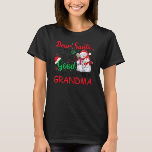 サンタ親愛は良くなろうとするが、私はGrを追う Tシャツ (正面)