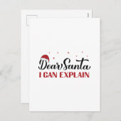 サンタ親愛は説明できる。クリスマスおもしろい引用文。 シーズンポストカード (正面/裏面)