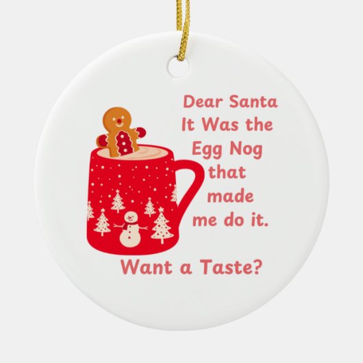 サンタ親愛イザ卵のノグ、味が欲しいA セラミックオーナメント (正面)