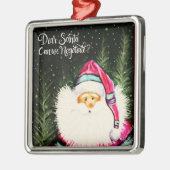 サンタ親愛キュートおもしろいクリスマスのインスピレーション メタルオーナメント (左)