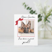 サンタ親愛キュートなペットのクリスマスカスタム写真 シーズンポストカード (スタンド正面)