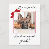 サンタ親愛キュートなペットのクリスマスカスタム写真 シーズンポストカード (正面)