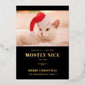 サンタ親愛キュート猫フォトクリスマス 箔シーズンカード (正面)