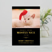 サンタ親愛キュート猫フォトクリスマス 箔シーズンカード (立ち正面)