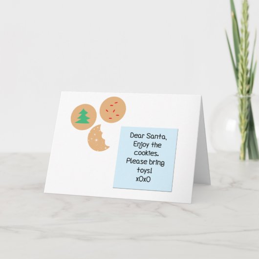 サンタ親愛クッキーおもちゃ持ってきてね シーズンカード (正面)