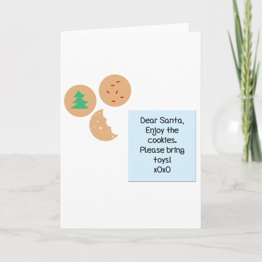 サンタ親愛クッキーおもちゃ持ってきてね シーズンカード (正面)
