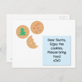 サンタ親愛クッキーおもちゃ持ってきてね シーズンポストカード (正面/裏面)