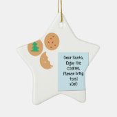 サンタ親愛クッキーおもちゃ持ってきてね セラミックオーナメント (右)