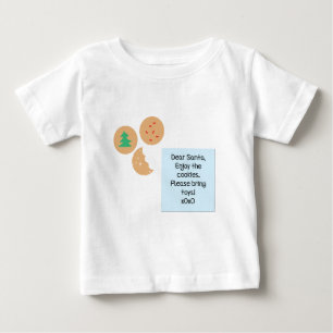 サンタ親愛クッキーおもちゃ持ってきてね ベビーTシャツ