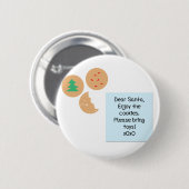 サンタ親愛クッキーおもちゃ持ってきてね 缶バッジ (正面&裏面)