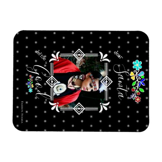 サンタ親愛クリスマスフォト休日の定義 マグネット (横)