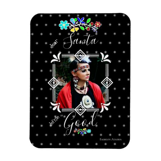 サンタ親愛クリスマスフォト休日の定義 マグネット (縦)