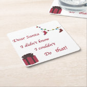 サンタ親愛コースター スクエアペーパーコースター (アングル)