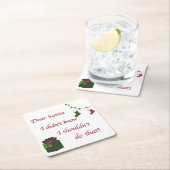 サンタ親愛コースター スクエアペーパーコースター (インサイチュ)