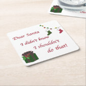 サンタ親愛コースター スクエアペーパーコースター (アングル)