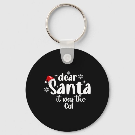 サンタ親愛ットは猫のクリスマスだっおもしろいた キーホルダー (正面)