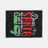 サンタ親愛ニースお菓子ケーン抱擁！ フリースブランケット (正面(横))