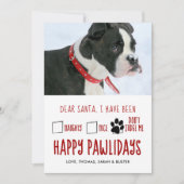 サンタ親愛ハッピーパウィデイズペットホリディフォトカード シーズンカード (正面)