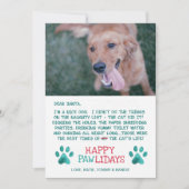 サンタ親愛パウィリデイズニースドッグフォトクリスマス シーズンカード (正面)